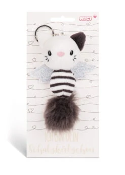 Nici 46040 Schlüsselanhänger Schutzkätzchen Guardian Angels 12cm Schwarz Gestr.