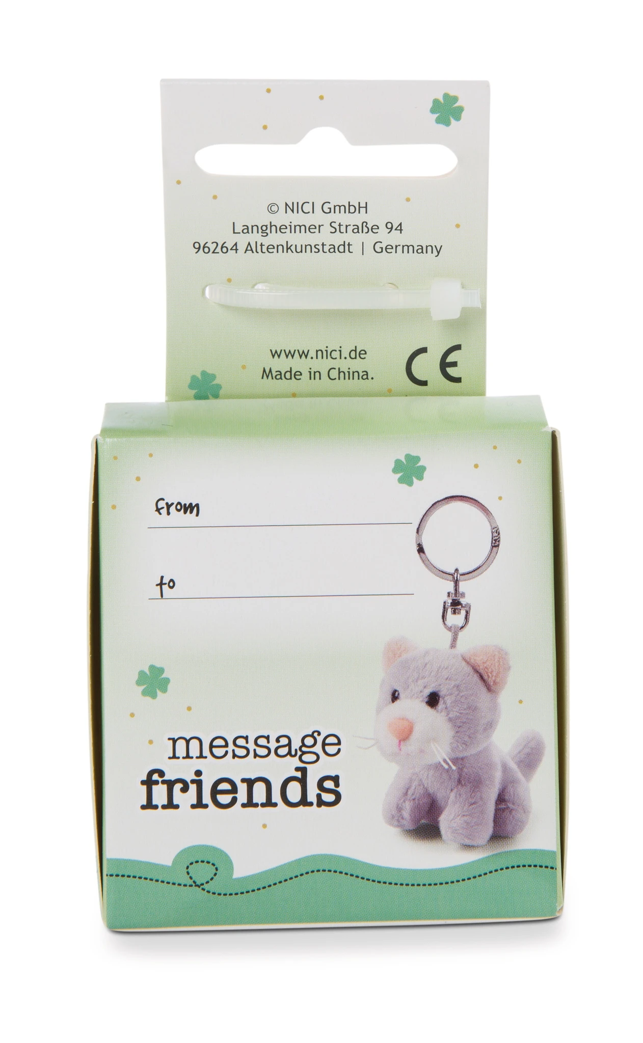 Nici 48126 Schlüsselanhänger Message Friends 6cm - Katze "Kleiner Glücksbringer" – Bild 2