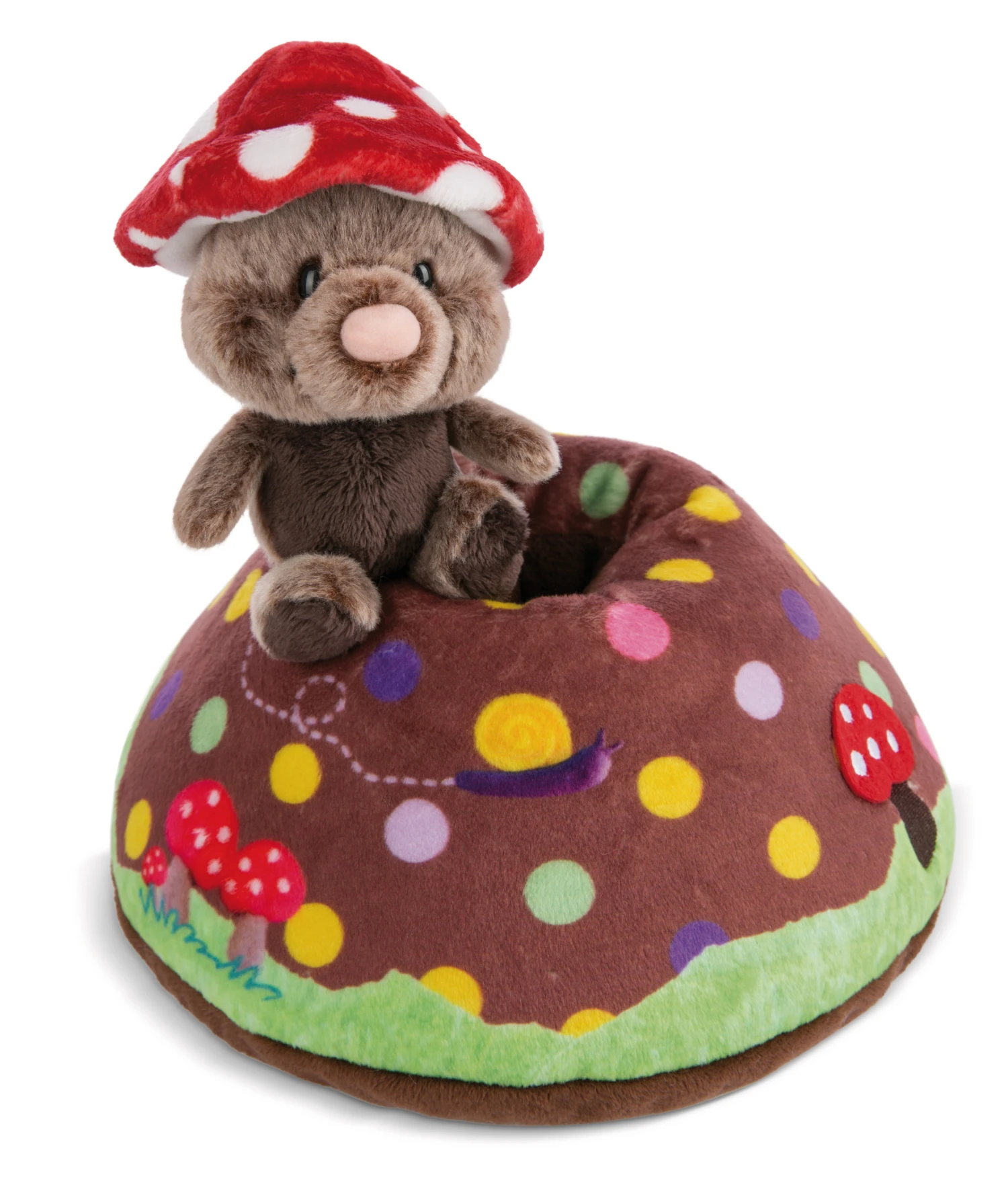 Nici 48210 Spielkissen Maulwurf & Erdhügel 23x19cm Forest Friends GREEN Plüsch – Bild 4