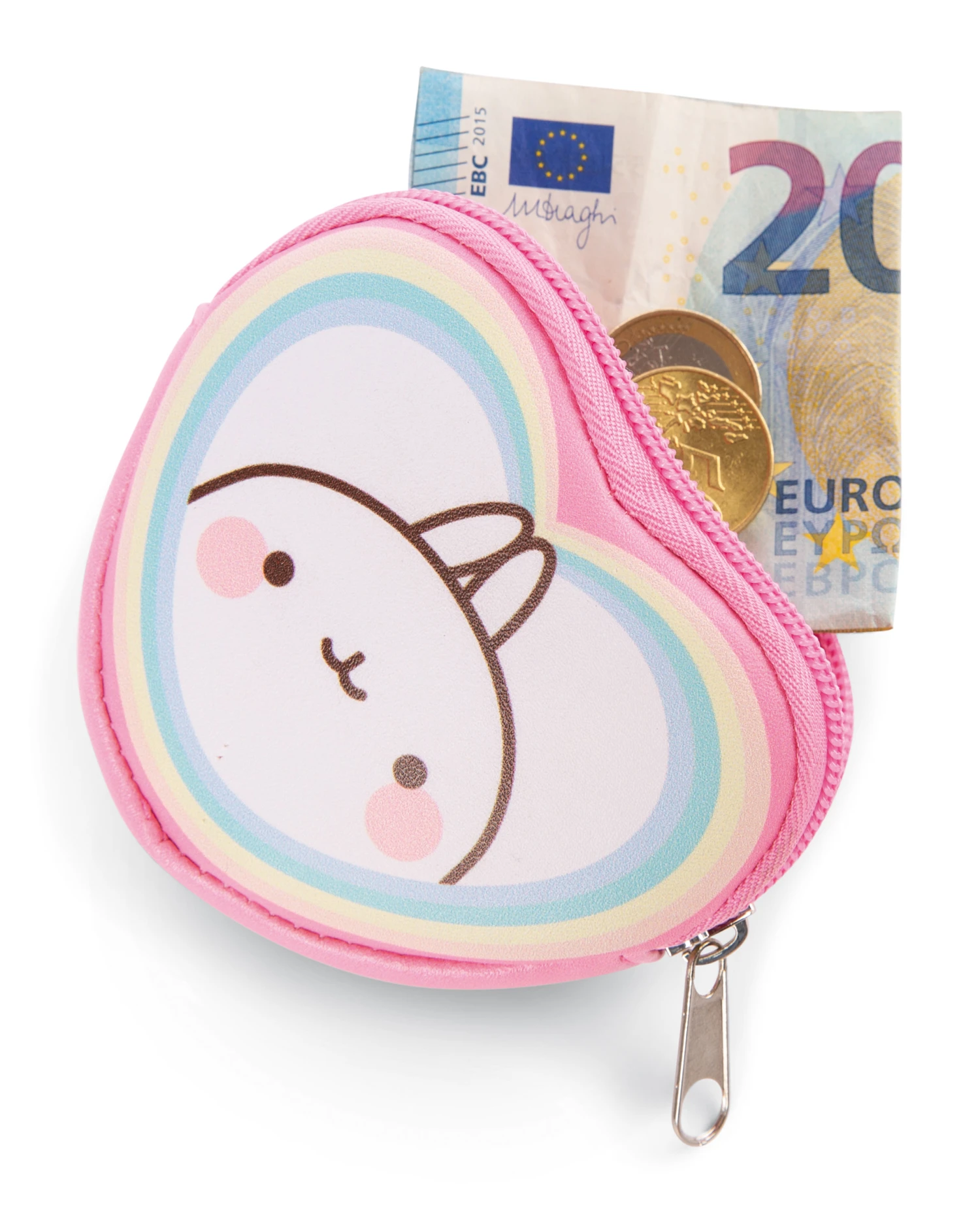 Nici 48232 Münztäschchen Molang Regenbogen Mit Karabiner 10x8x2cm Kawaii – Bild 2