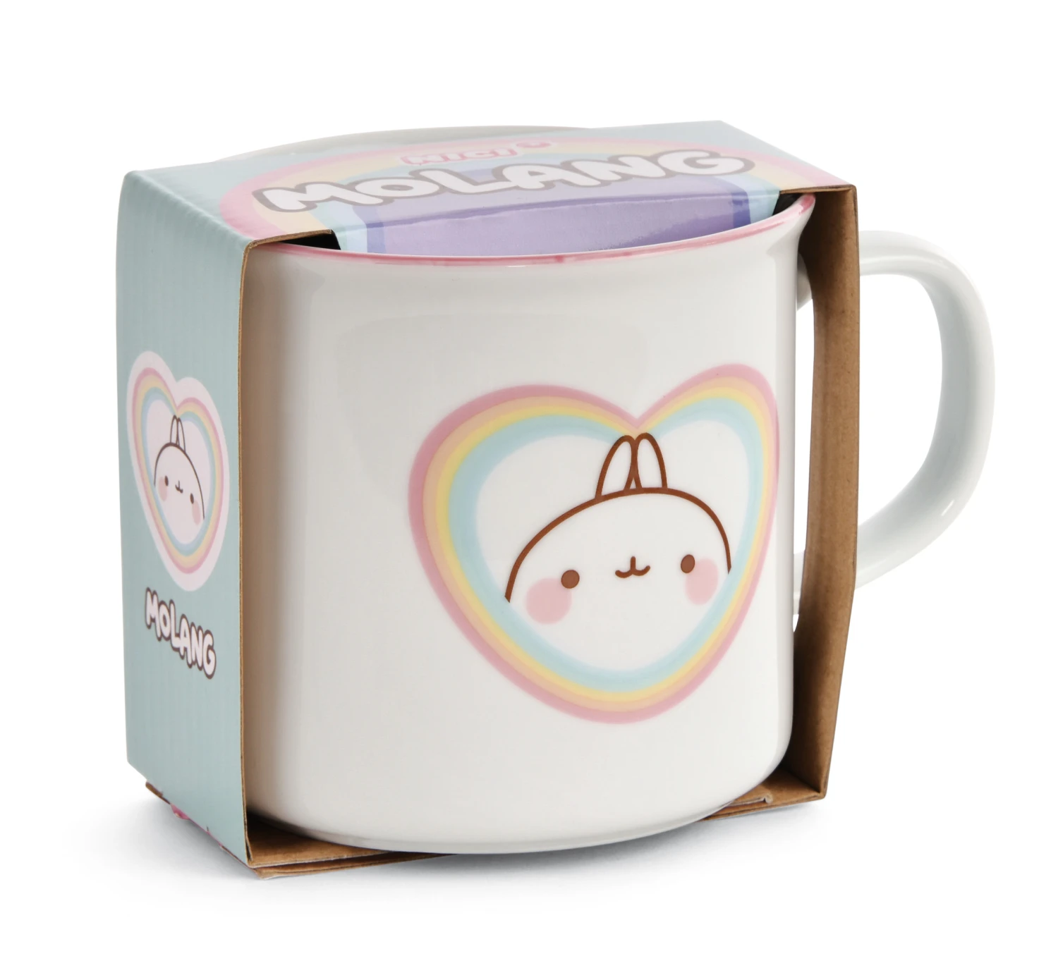 Nici 48234 Tasse Molang Regenbogen In Geschenkverpackung Porzellan 400ml Kawaii