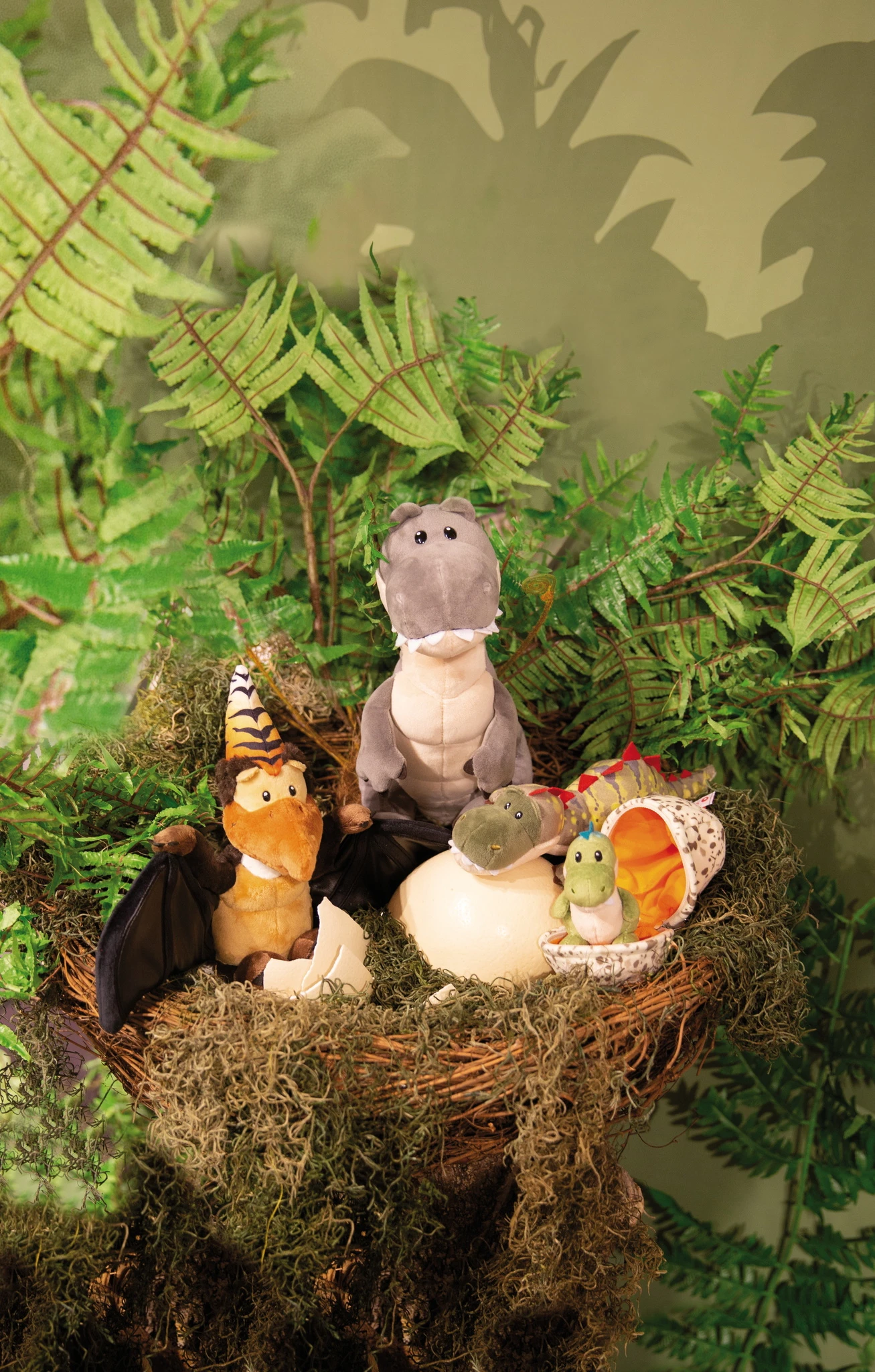 Nici 48820 Kissen Dinosaurier Fossily Wendeplüsch Glow In The Dark 32x26cm GREEN – Bild 7