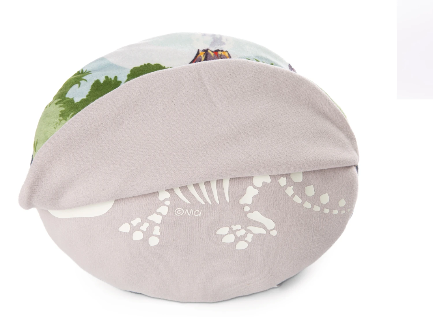 Nici 48820 Kissen Dinosaurier Fossily Wendeplüsch Glow In The Dark 32x26cm GREEN – Bild 3