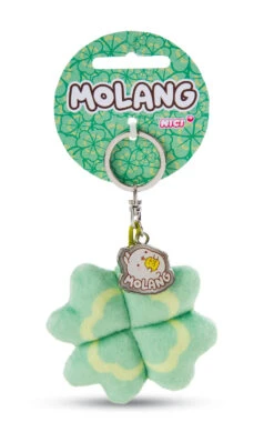 Nici 48871 Schlüsselanhänger Molang Kleeblatt Glücksklee 7cm Plüsch Kawaii